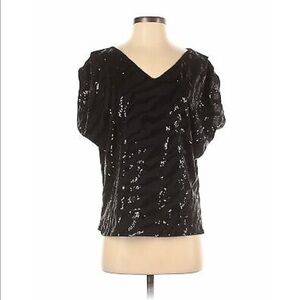 Love...ady Brand New Black Sequin Top Date Night New Years Size Small